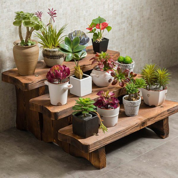 Flower Pot Stand Bench Stool Shelf Storage Shoe Holder Stepped Indoor