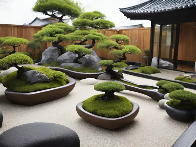 Designing a Zen Garden with Containers and Bonsai Trees