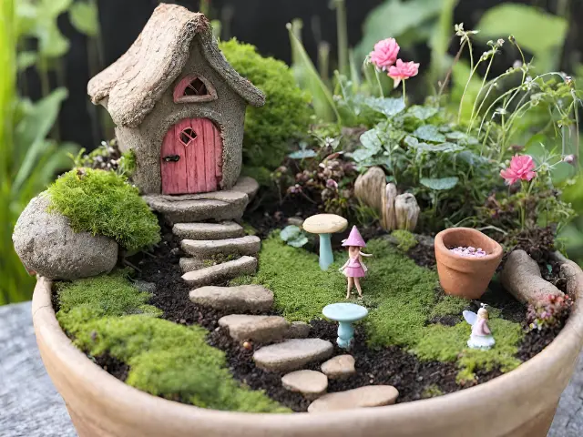 Whimsical Fairy Gardens in Small-Scale Containers