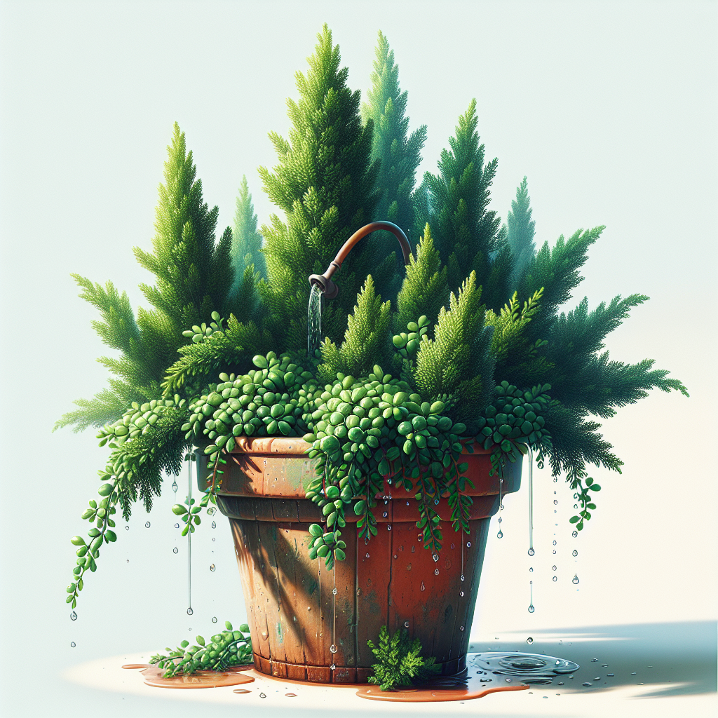 Container Gardening: Growing Junipers with Slow Drip Irrigation
