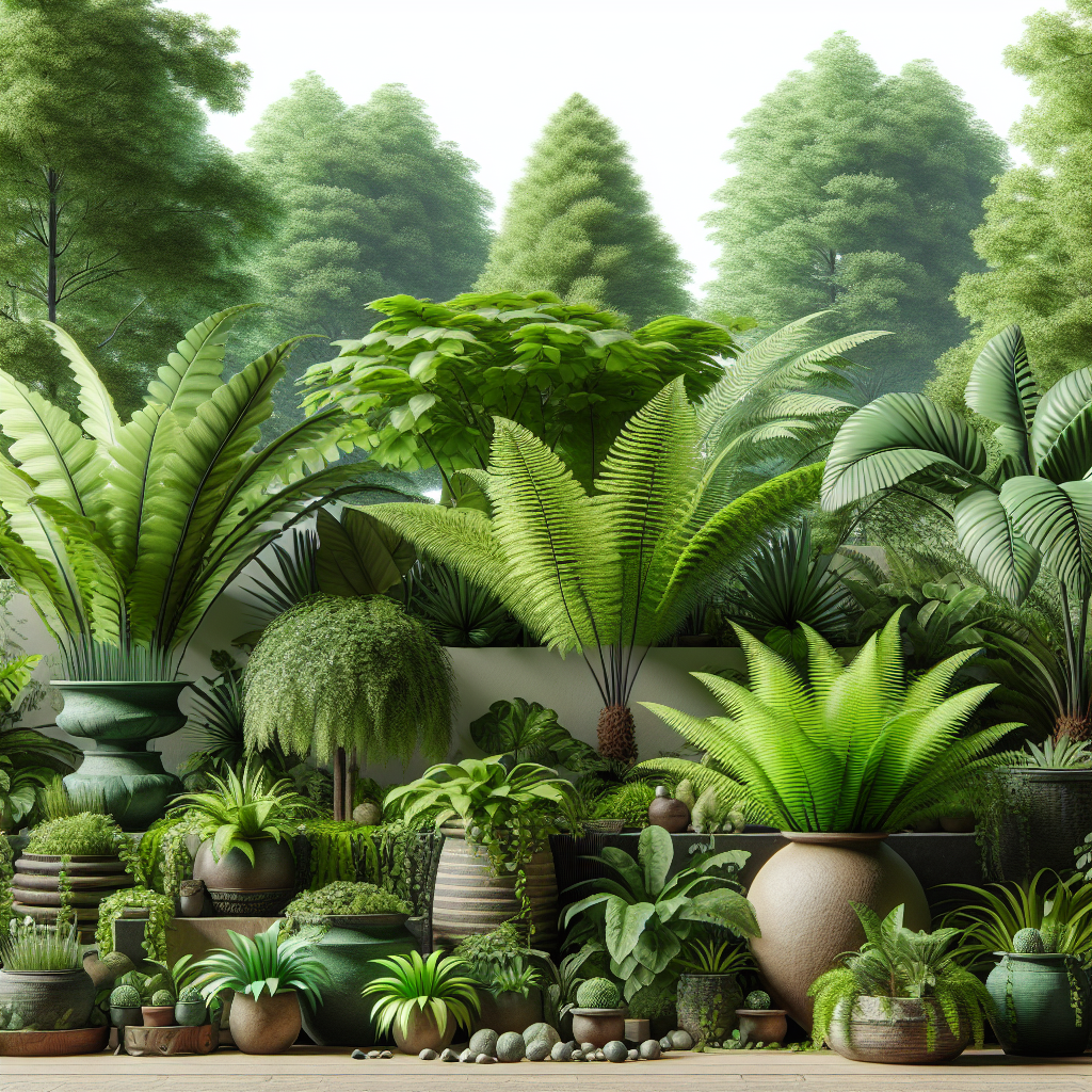 Creating Lush Greenery with Ferns and Potted Plants