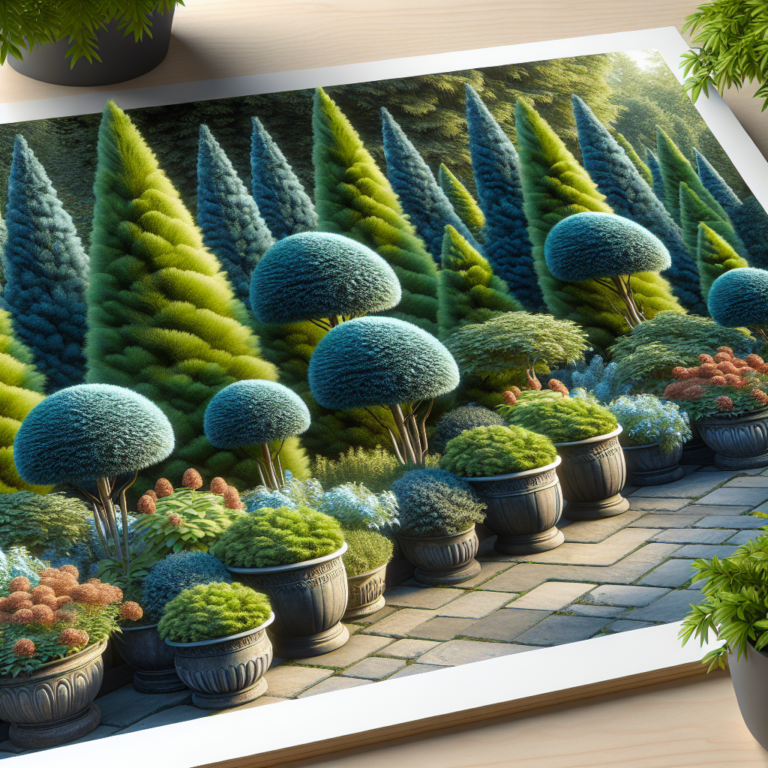 Highlighting the Beauty of Blue Point Junipers in Pot Gardens Enjoy