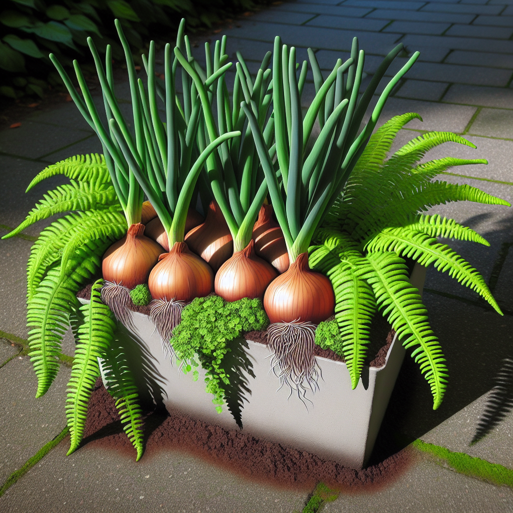 Maximizing Small Spaces: Grow Onions and Ferns Together in Containers