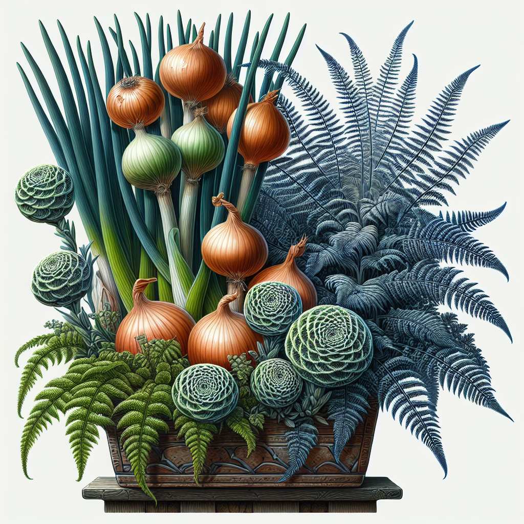 Onions and Ferns: Creating Beautiful Contrasts in Container Gardens