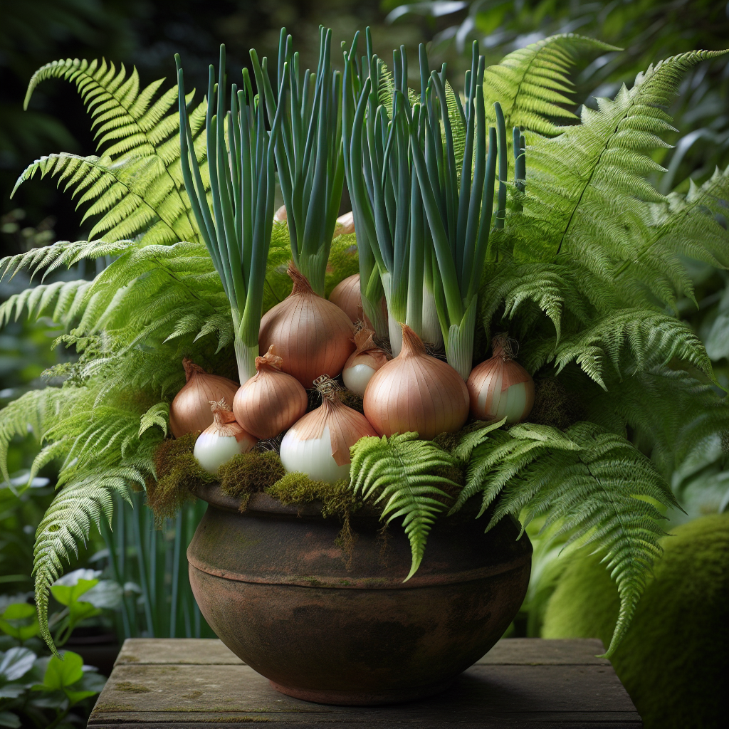Pairing Onions and Ferns in Containers: A Guide to Harmonious Gardening