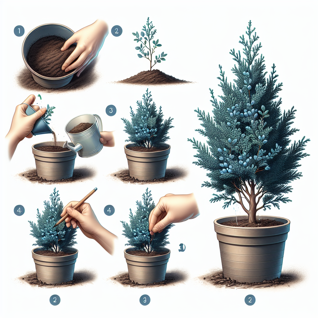 Planting blue point juniper in pots: step-by-step guide